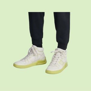 COACH-City Sole High Top Sneaker with Trompe L’oeil- Key Lime